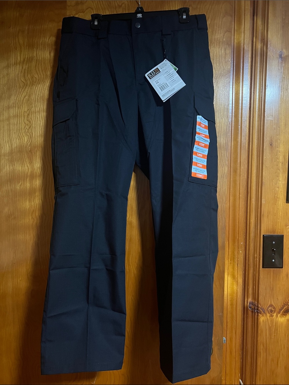 3 pairs 5.11 Tactical Black Straight-Leg Cargo Pants (hemmed; 30 inch inseam)